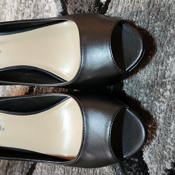 CHESS CITY CLASSIFIED BLACK PEEP-TOE HEEL PUMP STILETTO SHOE SIZE 8.5 - Picture 3 of 12